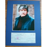 Charles Bronson Signed Cheque Mounted With Photograph