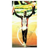 Carl Lewis Signed A4 Sheet of The Olympic Champion