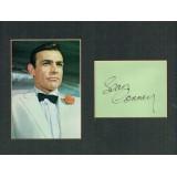 Sean Connery Vintage Autograph Mounted With Photograph From Goldfinger