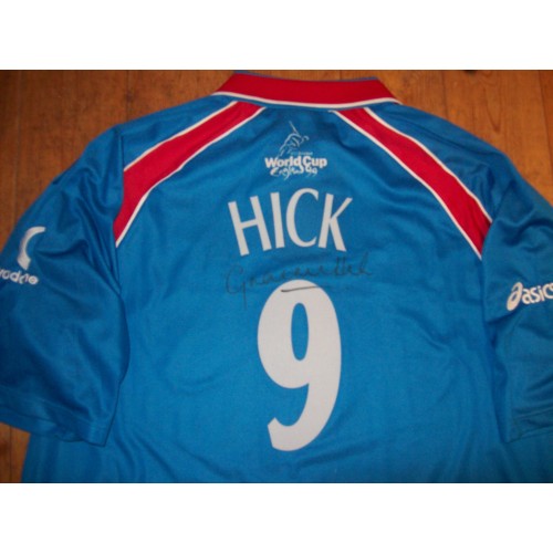 Graeme Hick Signed & Game Worn England No.9 1999 Cricket World Cup shirt
