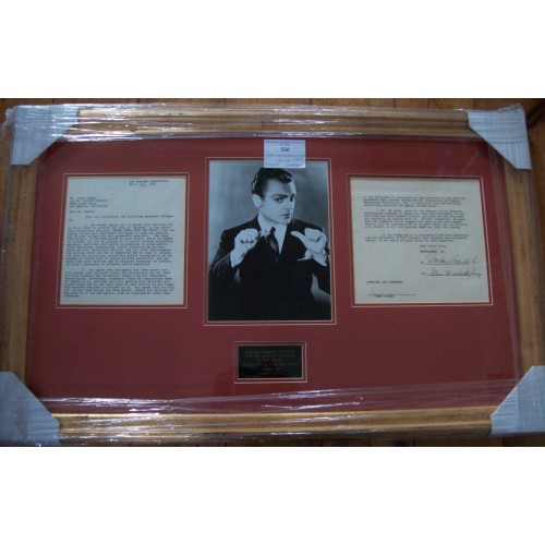 James Cagney Signed & Framed Movie Contract 