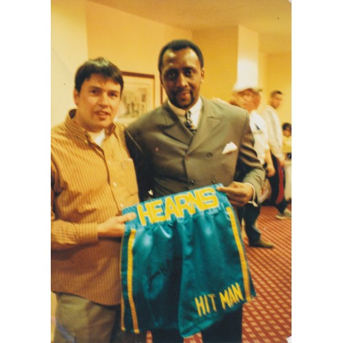 Thomas (HITMAN) Hearns Fight Worn & Signed Boxing Trunks