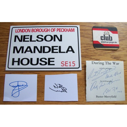 Only Fools & Horses Signed Jason Lyndhurst Merryfield & Screen Used Beer Mat & Replica Street Sign