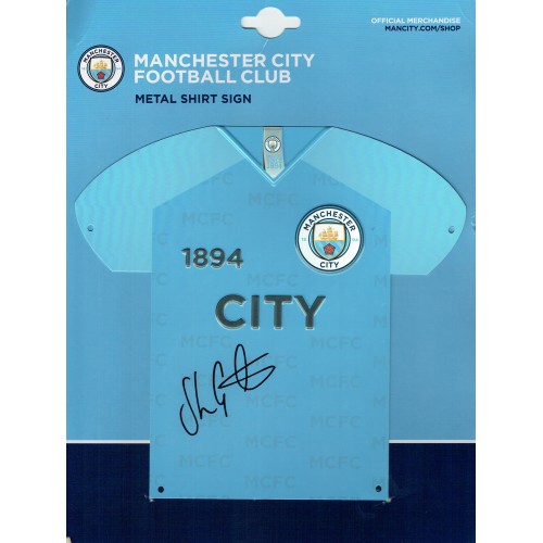 Shaun Goater 12x8 Signed Manchester City Football Metal Shirt Sign