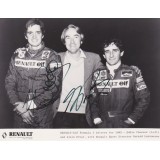 Alain Prost & Eddie Cheever Dual Signed Renault-Elf 1983 F1 Team Photo