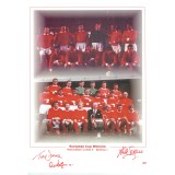 Manchester Utd 1968 European Cup Signed by Alex Stepney John Aston Tony Dunne 16x12 Inch Print